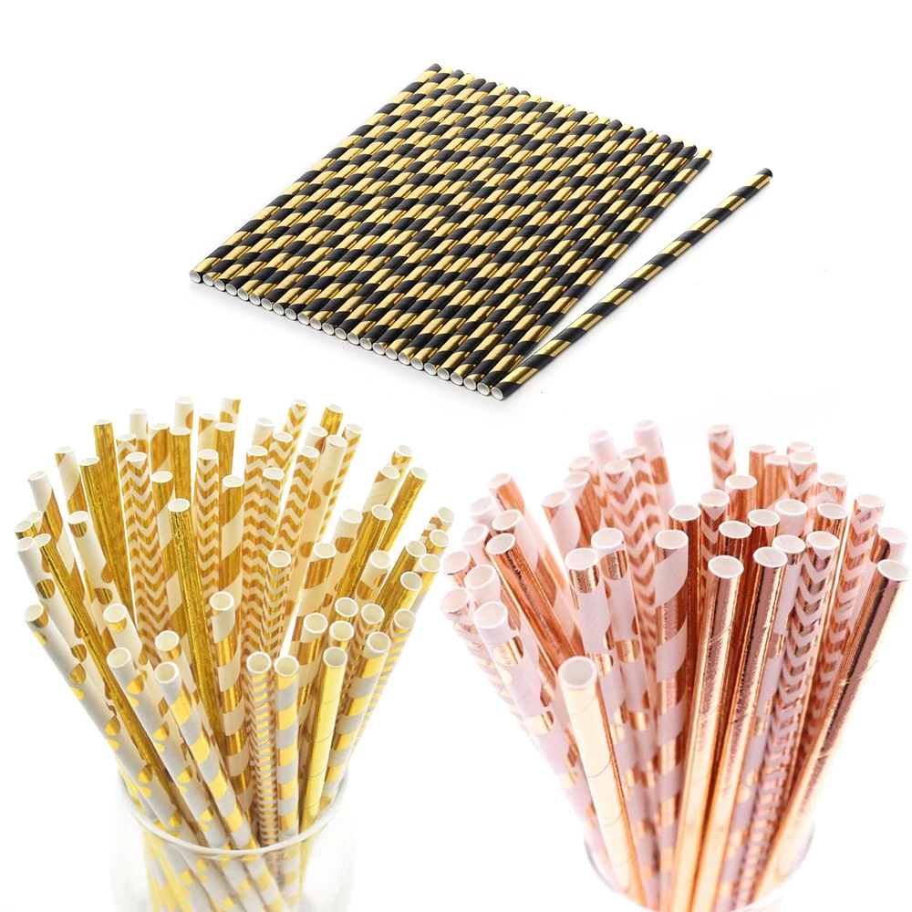 Mixed Bronzing Paper straw Party Drink Straws Disposable Tableware Wedding Birthday Party Deco Kids Christmas New Year supplies
Mixed Bronzing Paper straw Party Drink Straws Disposable Tableware Wedding Birthday Party Deco Kids Christmas New Year supplies