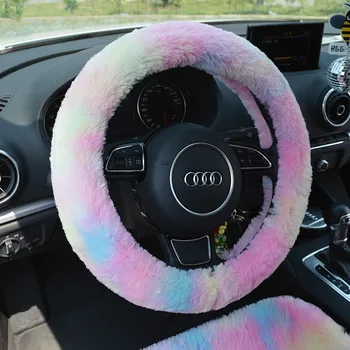 Plush Rainbow Faux Rabbit Fur Warm Winter For Car interior car Steering Cover Cover Seat Belts Padding Car Headrest Girls
Plush Rainbow Faux Rabbit Fur Warm Winter For Car interior car Steering Cover Cover Seat Belts Padding Car Headrest Girls
