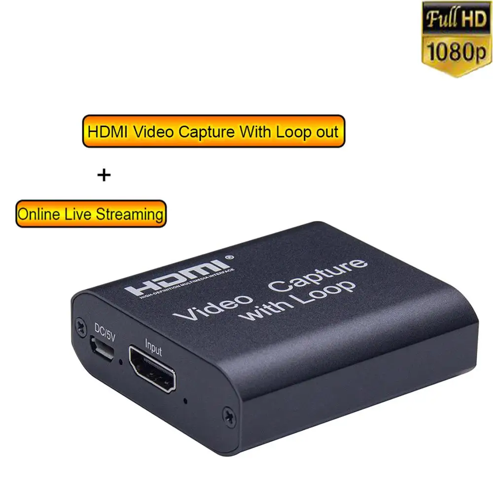 LISM HDMI Video Capture Device 1080P with Loop-out Video Capture Disk Game Capture Card For Windows, Android and macOS
LISM HDMI Video Capture Device 1080P with Loop-out Video Capture Disk Game Capture Card For Windows, Android and macOS