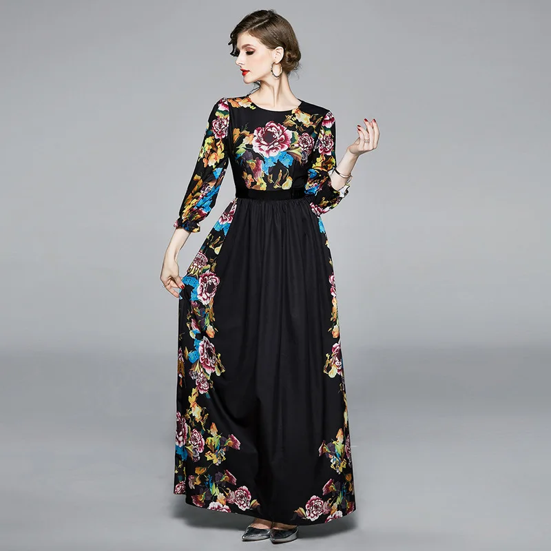 2020 Early Spring-Style Europe And America Printed Three-quarter-length Sleeve Crew Neck Bohemian Waist Hugging Long Dress
2020 Early Spring-Style Europe And America Printed Three-quarter-length Sleeve Crew Neck Bohemian Waist Hugging Long Dress