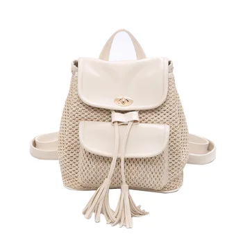 Vintage Fashion Tassel Straw Women's Backpack Tassel Drawstring Casual Backpack Large Capacity Vintage Summer Travel Brown Bags
Vintage Fashion Tassel Straw Women's Backpack Tassel Drawstring Casual Backpack Large Capacity Vintage Summer Travel Brown Bags