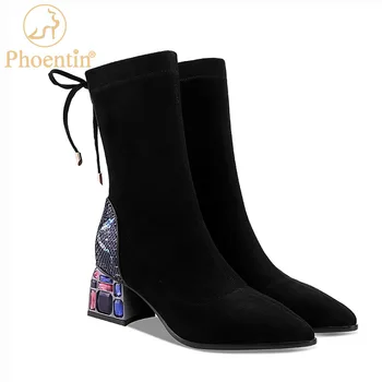 Phoentin Stretchable Women's Shoes Vintage Crystal Boot Heels Square Women Mid Calf Slim Boots For Girls Pointed Toe 2020 FT1282
Phoentin Stretchable Women's Shoes Vintage Crystal Boot Heels Square Women Mid Calf Slim Boots For Girls Pointed Toe 2020 FT1282
