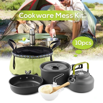 Lightweight Camping Cookware Set Mess Kit Backpacking Cooking Pot Pan Set Kettle with Folding Wash Basin Bucket for 2 - 3 People
Lightweight Camping Cookware Set Mess Kit Backpacking Cooking Pot Pan Set Kettle with Folding Wash Basin Bucket for 2 - 3 People