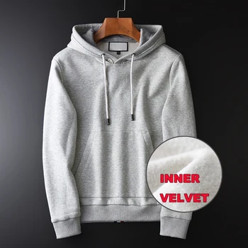 New Grey Mens Sweatshirts Luxury Inner Add Velvet Hooded Sweatshirt Male Plus Size 4xl Contrast Color Ribbon Hoodies Men
New Grey Mens Sweatshirts Luxury Inner Add Velvet Hooded Sweatshirt Male Plus Size 4xl Contrast Color Ribbon Hoodies Men