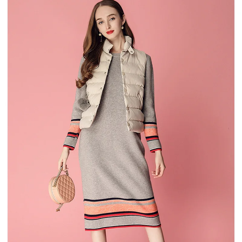 Europe And America 2018 Autumn And Winter New Style WOMEN'S Dress Cotton Vest + Mid-length Stripes Knitted Dress Full Body Dress
Europe And America 2018 Autumn And Winter New Style WOMEN'S Dress Cotton Vest + Mid-length Stripes Knitted Dress Full Body Dress
