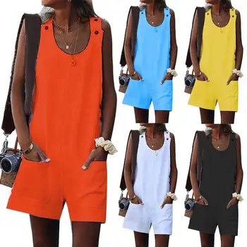 2020 Plus Size Summer Lady Solid Color Cotton Linen Sleeveless Jumpsuit Shorts Romper Linen Sleeveless Jumpsuit Shorts Romper
2020 Plus Size Summer Lady Solid Color Cotton Linen Sleeveless Jumpsuit Shorts Romper Linen Sleeveless Jumpsuit Shorts Romper