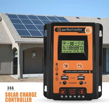 30A 12V 24V Auto Solar Charge Controller PWM Controllers LCD Dual USB Solar Panel PV Regulator
30A 12V 24V Auto Solar Charge Controller PWM Controllers LCD Dual USB Solar Panel PV Regulator