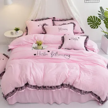 New 4Pcs/Set Embroidery Duvet Cover Bed Cover Set Cotton Lace Flower Adult Child Bed Sheets And Pillow Cases Bedding Set
New 4Pcs/Set Embroidery Duvet Cover Bed Cover Set Cotton Lace Flower Adult Child Bed Sheets And Pillow Cases Bedding Set