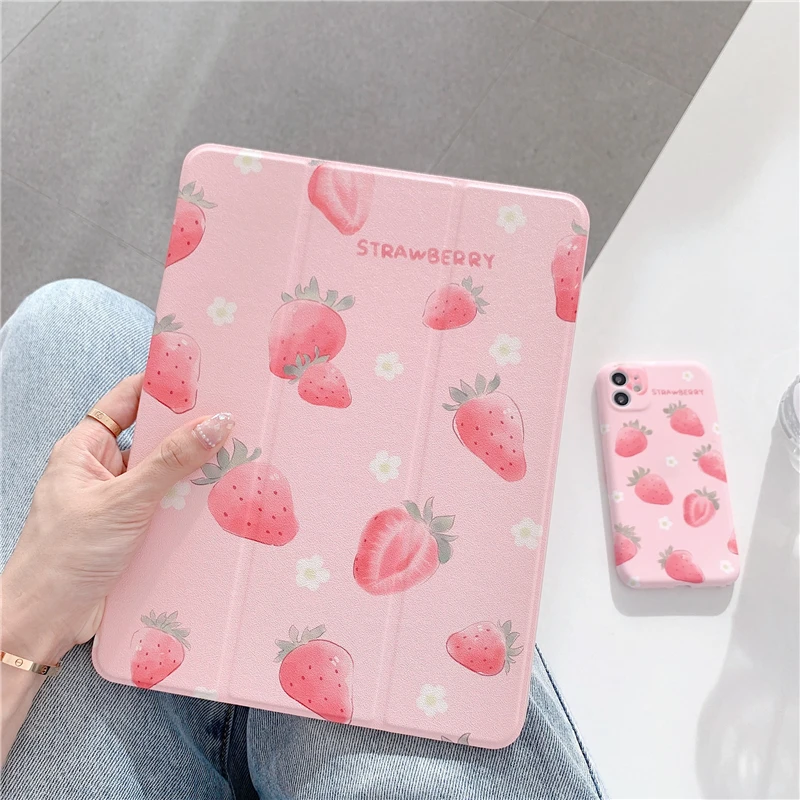 Cute Strawberry For iPad Pro 2020 2018 AIR3 10.5 inch Case for iPad 2017 2018 Air2 9.7 Mini 5 Cover Capa With Pencil Slot Cases
Cute Strawberry For iPad Pro 2020 2018 AIR3 10.5 inch Case for iPad 2017 2018 Air2 9.7 Mini 5 Cover Capa With Pencil Slot Cases