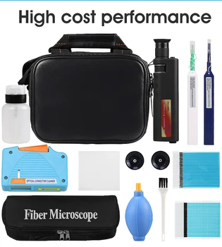 Fiber Cleaning Kit/Fiber Optic FTTH Tool Kit FTTX Network Testing Tool with Fiber Inspection Microscope
Fiber Cleaning Kit/Fiber Optic FTTH Tool Kit FTTX Network Testing Tool with Fiber Inspection Microscope