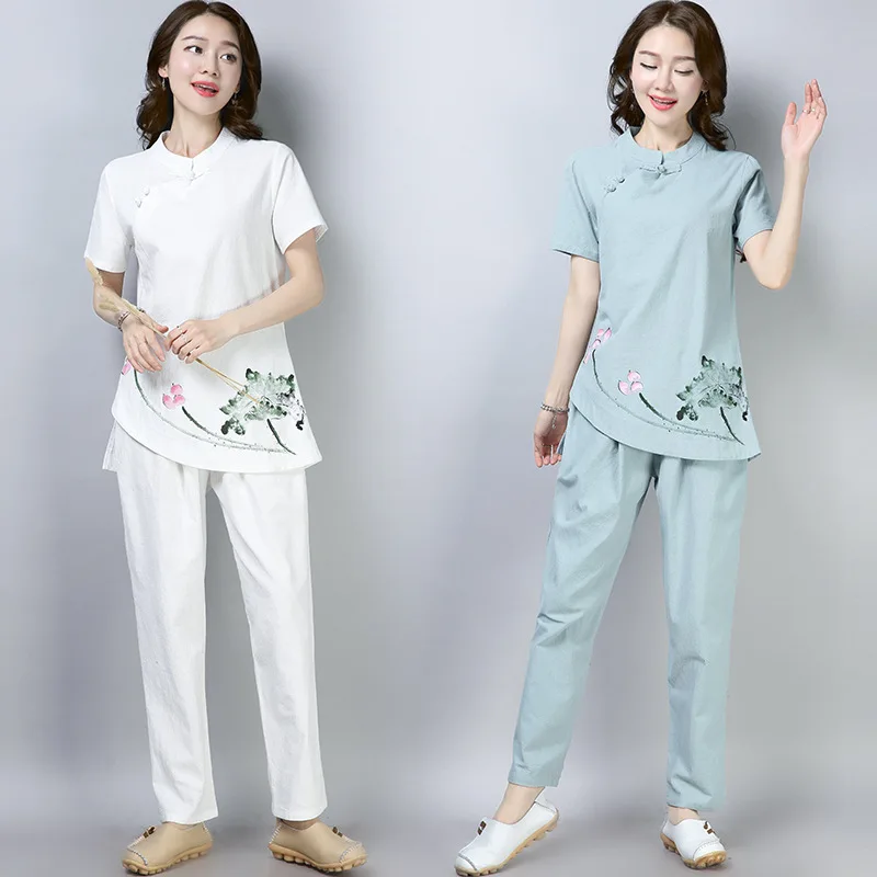 2018 Summer New Style Origional Vintage Printed Irregular Cotton Linen Tops + Slim Fit Slimming Cotton Linen Pants Set
2018 Summer New Style Origional Vintage Printed Irregular Cotton Linen Tops + Slim Fit Slimming Cotton Linen Pants Set