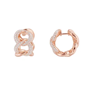 SLJELY High Quality 925 Sterling Silver Rose Gold Color Pink Chains Hoop Earrings Pave Cubic Zirconia Women Luxury Party Jewelry 
SLJELY High Quality 925 Sterling Silver Rose Gold Color Pink Chains Hoop Earrings Pave Cubic Zirconia Women Luxury Party Jewelry