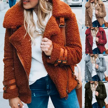 2020 New Women Autumn and Winter Woolen Coat Teddy Plush Red Coats and Jackets Womens Tops
2020 New Women Autumn and Winter Woolen Coat Teddy Plush Red Coats and Jackets Womens Tops