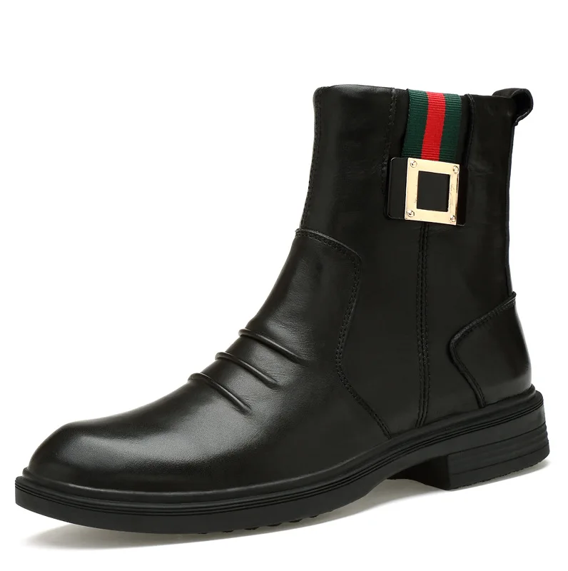 Winter Martin Boots Men's Boot plus Velvet Genuine Leather Men Cotton-padded Shoes Thick Bottomed Ankle Boots England Casual Lea
Winter Martin Boots Men's Boot plus Velvet Genuine Leather Men Cotton-padded Shoes Thick Bottomed Ankle Boots England Casual Lea