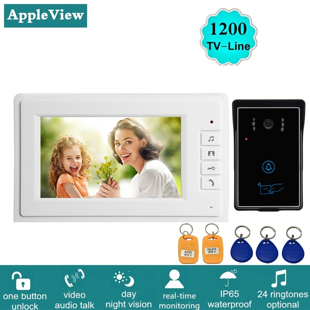 Video Door Phone Intercom System 7 inch HD Monitor 1200TVL Doorbell Camera Support Night Vision Tamper Alarm
Video Door Phone Intercom System 7 inch HD Monitor 1200TVL Doorbell Camera Support Night Vision Tamper Alarm