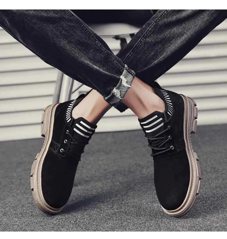 Męskie buty Casual na co dzień – czarne mokasyny skórzane z wkładką Ocio Slip On - Wianko - 27