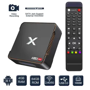 A95X MAX X2 4GB RAM 64GB ROM Video Recording Smart Android 8.1 TV Box Amlogic S905X2 2.4G&5G Dual Wifi 1000M 4K Set Top Box OTA
A95X MAX X2 4GB RAM 64GB ROM Video Recording Smart Android 8.1 TV Box Amlogic S905X2 2.4G&5G Dual Wifi 1000M 4K Set Top Box OTA