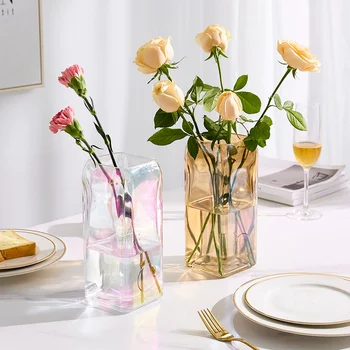 Modern art Home Decoration Transparent Glass Simple Square Vase Living Room Decor Hydroponics Flower Vase Nordic Household Gifts
Modern art Home Decoration Transparent Glass Simple Square Vase Living Room Decor Hydroponics Flower Vase Nordic Household Gifts