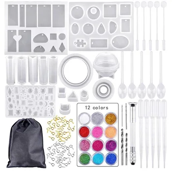 Handmade Crystal Glue Mold Set 94 Pcs DIY Silicone Mold Jewelry Pendant Mold DTT88
Handmade Crystal Glue Mold Set 94 Pcs DIY Silicone Mold Jewelry Pendant Mold DTT88
