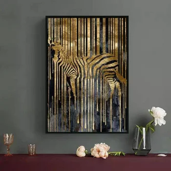 Nordic Modern Style Gold Background A Abstract Zebra Canvas Painting Posters And Prints Wall Pictures For Living Room Decoration
Nordic Modern Style Gold Background A Abstract Zebra Canvas Painting Posters And Prints Wall Pictures For Living Room Decoration