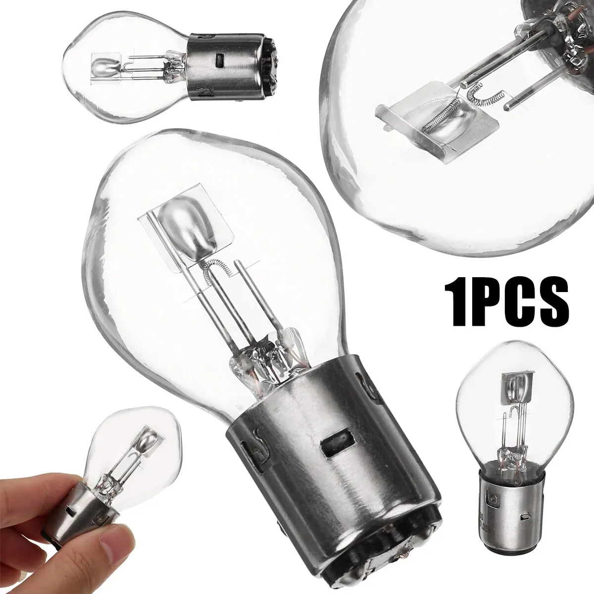 2pcs BA20D 12V 35/35W Motorcycle Halogen Headlight Lamp Bulb Amber For Scooter E-Bike Light
