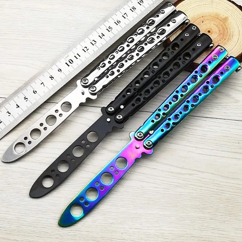 2020 New Colorful Stainless Steel Knife Butterfly Training Knife Outdoor Knife Competition Knife Blunt Tool No Blade
2020 New Colorful Stainless Steel Knife Butterfly Training Knife Outdoor Knife Competition Knife Blunt Tool No Blade