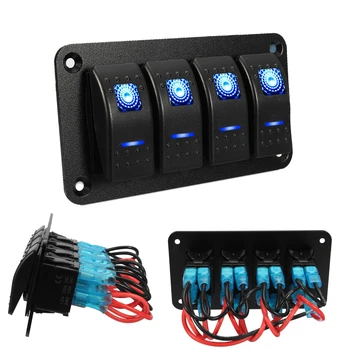12V-24V Universal 4 Gang Double LED Rocker Switch Panel Waterproof IP65 for Car Marine RV Caravan
12V-24V Universal 4 Gang Double LED Rocker Switch Panel Waterproof IP65 for Car Marine RV Caravan