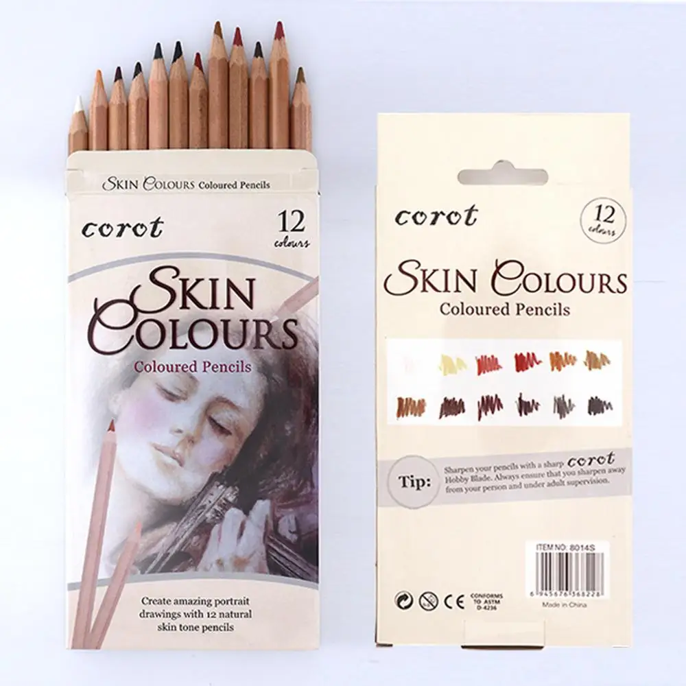 COROT 12Pcs Soft Color Pencil Set Wood Skin Color Pastel Charcoal Colored Pencil for Painter Sketch Drawing Supplies
COROT 12Pcs Soft Color Pencil Set Wood Skin Color Pastel Charcoal Colored Pencil for Painter Sketch Drawing Supplies