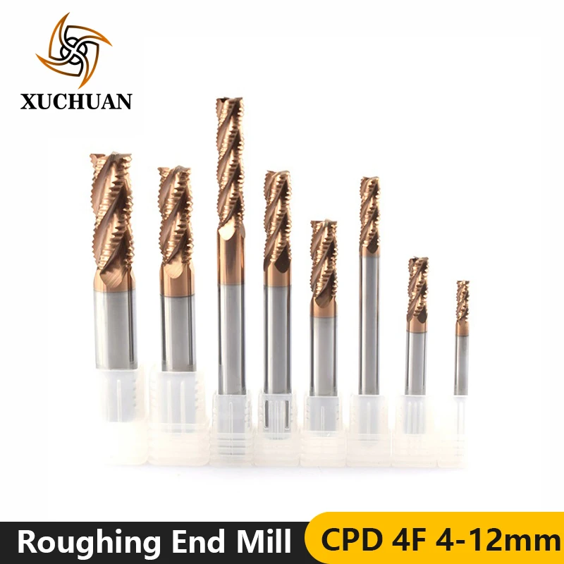 1pc 4-12mm Roughing End Mill TiCN Coating Carbide Milling Cutter 4 Flutes CNC Router Bit
1pc 4-12mm Roughing End Mill TiCN Coating Carbide Milling Cutter 4 Flutes CNC Router Bit