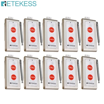Retekess 10pcs TD004 Two Keys Wireless Calling Bell Pager Call Button Transmitter Wireless Calling System Restaurant Coffee Shop
Retekess 10pcs TD004 Two Keys Wireless Calling Bell Pager Call Button Transmitter Wireless Calling System Restaurant Coffee Shop