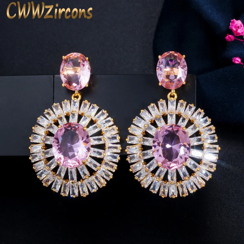 CWWZircons Top Quality Gorgeous Pink Sapphire White Topaz Crystal 925 Silver Round Drop Earrings for Women Jewelry Gift CZ658
CWWZircons Top Quality Gorgeous Pink Sapphire White Topaz Crystal 925 Silver Round Drop Earrings for Women Jewelry Gift CZ658
