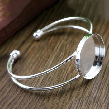 High Quality 25mm Silver Plated Bangle Base Bracelet Blank Findings Tray Bezel Setting Cabochon Cameo (L1-03)
High Quality 25mm Silver Plated Bangle Base Bracelet Blank Findings Tray Bezel Setting Cabochon Cameo (L1-03)