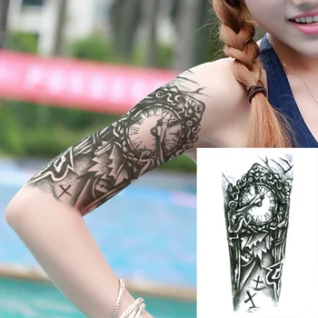 Waterproof Temporary Body Art Arm Shoulder Chest Clock Cross Tattoo Sticker Women/Men Hot Sale 14.8*21 Cm 
Waterproof Temporary Body Art Arm Shoulder Chest Clock Cross Tattoo Sticker Women/Men Hot Sale 14.8*21 Cm