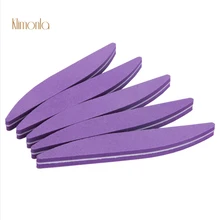 5Pcs Foglia di Salice Viola Sponge Nail lime 100/180 Del Chiodo di Spessore Carta Vetrata Nails Cura lime un ongle Lucidatura Pedicure Manicure strumento(China)