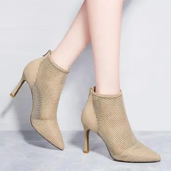 Women's Boots black stiletto 9cm heels 34-39 Fashion Elegant Air mesh high heels 2020 summer sexy wedding open toe heels
Women's Boots black stiletto 9cm heels 34-39 Fashion Elegant Air mesh high heels 2020 summer sexy wedding open toe heels
