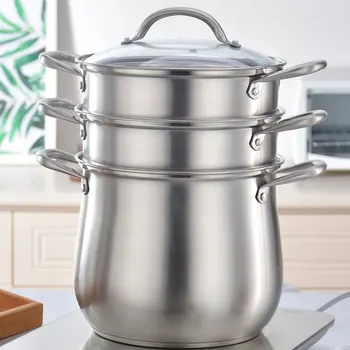Stainless Steel Soup Pot Steamer Pot Soup Pot Hot Pot Home Binaural Skillet Gas Milk Pot For Induction Cooker Special Cookware 
Stainless Steel Soup Pot Steamer Pot Soup Pot Hot Pot Home Binaural Skillet Gas Milk Pot For Induction Cooker Special Cookware