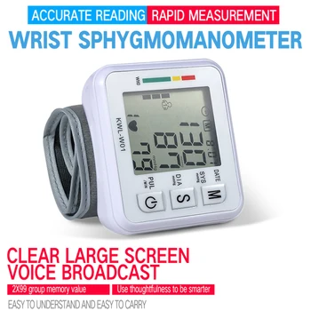 Blood Pressure Monitor Automatic Blood Pressure Measurement Wrist Electronic Sphygmomanometer Pulse Rate Detection Voice Back
Blood Pressure Monitor Automatic Blood Pressure Measurement Wrist Electronic Sphygmomanometer Pulse Rate Detection Voice Back