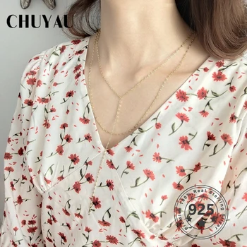 Chuyau 925 Silver Gold Color Chain Necklace Fashion Double Layer Double Circle Necklace Fine Jewelry For Women Accessories
Chuyau 925 Silver Gold Color Chain Necklace Fashion Double Layer Double Circle Necklace Fine Jewelry For Women Accessories