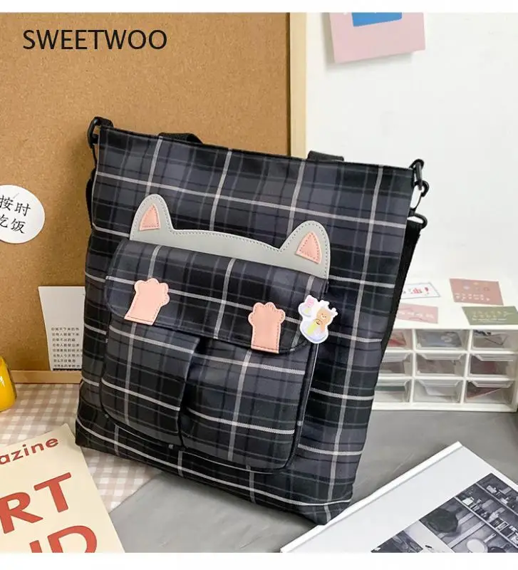 Plaid ladies shoulder bag soft cloth fabric handbag large capacity cotton bow canvas bag beautiful girl
Plaid ladies shoulder bag soft cloth fabric handbag large capacity cotton bow canvas bag beautiful girl
