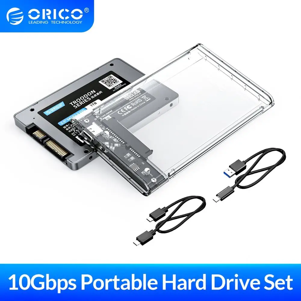 ORICO DIY Portable Solid State Drive 2.5 Inch SATA SSD with SATA Transparent Case USB 3.1 Gen2 Type C 10Gbps External Hard Drive
ORICO DIY Portable Solid State Drive 2.5 Inch SATA SSD with SATA Transparent Case USB 3.1 Gen2 Type C 10Gbps External Hard Drive