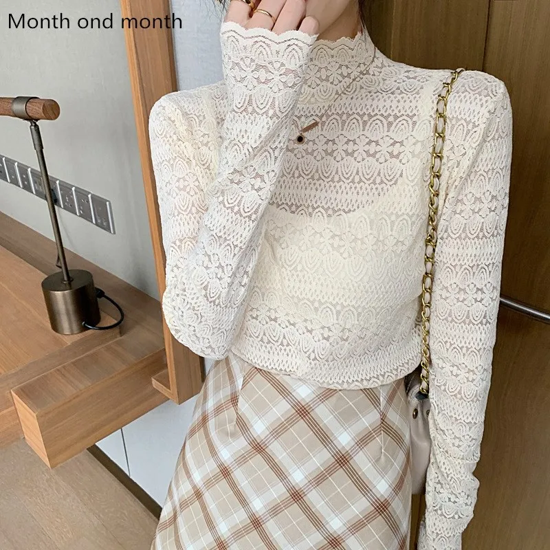 Fall 2020 elegant Sexy Floral Lace Casual Turtleneck Long Sleeve Top sweater blouses kawaii Fashion Crop Top T Shirt Women new
Fall 2020 elegant Sexy Floral Lace Casual Turtleneck Long Sleeve Top sweater blouses kawaii Fashion Crop Top T Shirt Women new