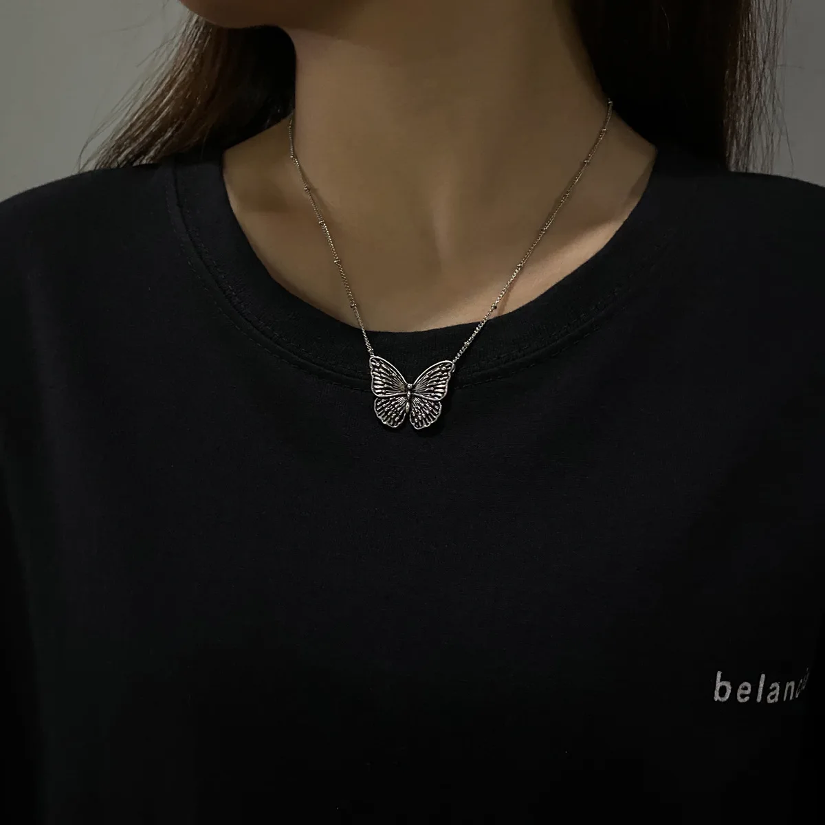 Фото kpop Cute Butterfly Choker Necklace For Women Gold Chain Statement Collar Female Chocker Jewelry | Украшения и аксессуары