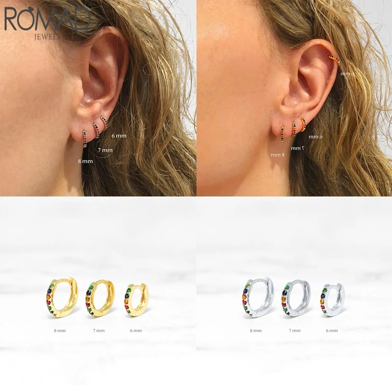 925 Sterling Silver Hoop Earrings Rainbow Romantic Boho Colorful AAAAA Zircon Earrings For Women Fine Jewelry pendientes W4
925 Sterling Silver Hoop Earrings Rainbow Romantic Boho Colorful AAAAA Zircon Earrings For Women Fine Jewelry pendientes W4