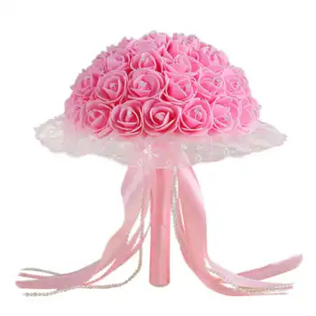 Wedding Bouquet Bridal Artificial Rose Silk Flower with Silk Ribbons Pearls Rhinestone Wedding Event Party Decor
Wedding Bouquet Bridal Artificial Rose Silk Flower with Silk Ribbons Pearls Rhinestone Wedding Event Party Decor