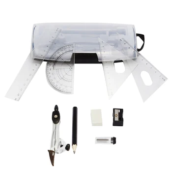10Pcs Portable School Math Geometry Set Protractor Drawing Compass Ruler Pencil Essentials Math Study Tool Kit with Storage Box
10Pcs Portable School Math Geometry Set Protractor Drawing Compass Ruler Pencil Essentials Math Study Tool Kit with Storage Box