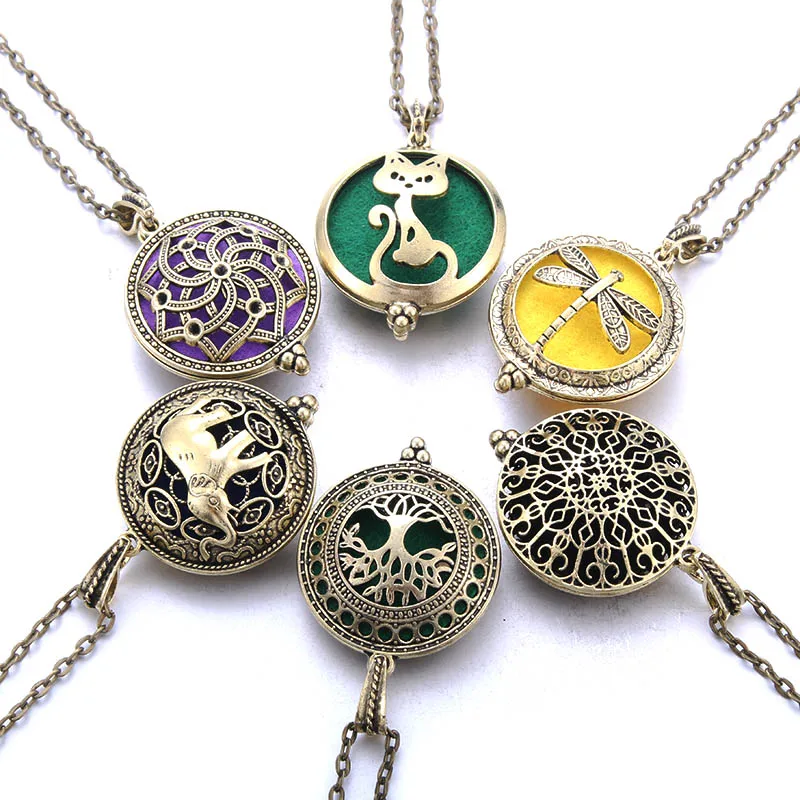 1pcs Aroma Diffuser Necklace Open Vintage Gold bronze Lockets Pendant Perfume Essential Oil Aromatherapy Necklace with 1 pad
1pcs Aroma Diffuser Necklace Open Vintage Gold bronze Lockets Pendant Perfume Essential Oil Aromatherapy Necklace with 1 pad