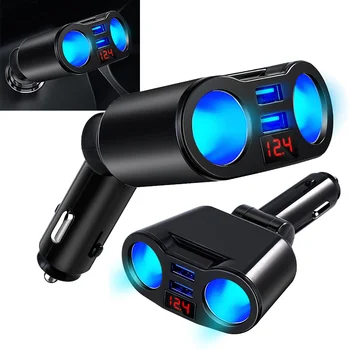Digital Dual USB Charger 2-Way Car Cigarette Lighter Socket Adapter Rotation Real-time Display Of Battery Voltage
Digital Dual USB Charger 2-Way Car Cigarette Lighter Socket Adapter Rotation Real-time Display Of Battery Voltage