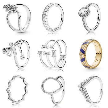 Women 925 Sterling Silver Ring Charms Diy Flower Crystal With Dragonfly Queen's Crown Finger Ring For Women Wedding Fine Jewelry
Women 925 Sterling Silver Ring Charms Diy Flower Crystal With Dragonfly Queen's Crown Finger Ring For Women Wedding Fine Jewelry