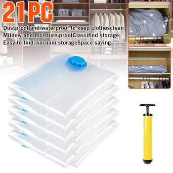 21Pcs/Set Large Capacity Debris Clothing Quilt Vacuum Compression Bag Foldable Storage Bag With Hand Pump And Instruction Manual
21Pcs/Set Large Capacity Debris Clothing Quilt Vacuum Compression Bag Foldable Storage Bag With Hand Pump And Instruction Manual