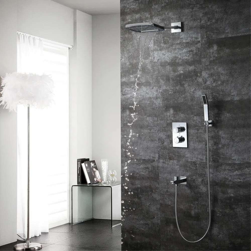 Income Wall Mounted Concealed Installation Constant Temperature Shower Full Copper Four Function 200*250 Two Function Waterfall
Income Wall Mounted Concealed Installation Constant Temperature Shower Full Copper Four Function 200*250 Two Function Waterfall